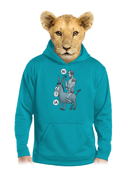 Somár a AI detská mikina klokanka Hawaiian Blue