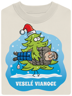 Veselé Vianoce unisex mikina bez kapucne Off White