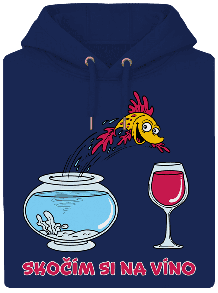 Skočím si na víno unisex mikina premium Navy