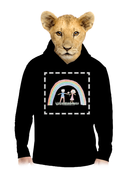 Detské kresby - Nahraj vlastnú detská mikina klokanka Black