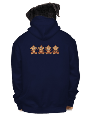 Opička s mobilom pánska mikina na zips Navy