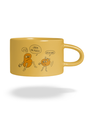 Opité zemiaky hrnček makronka Yellow Macaron