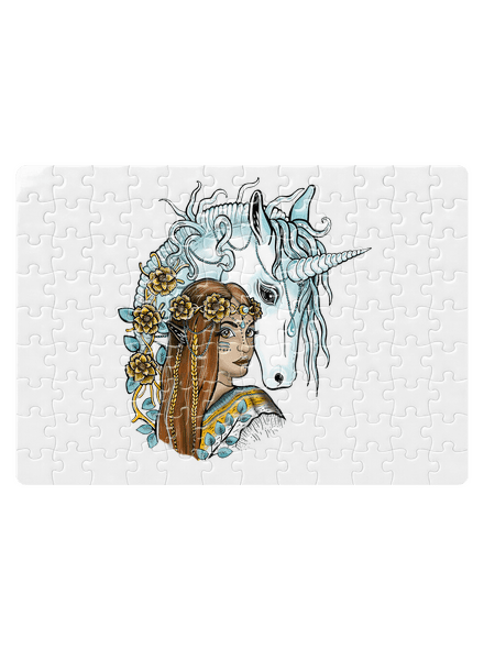 Elfka s jednorožcom puzzle White