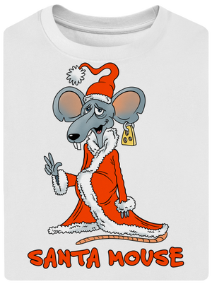 Santa mouse unisex tričko oversized White