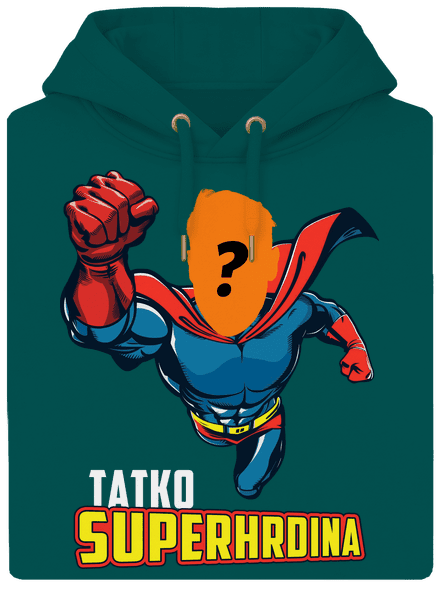 Tatko superhrdina unisex mikina premium Emerald Green