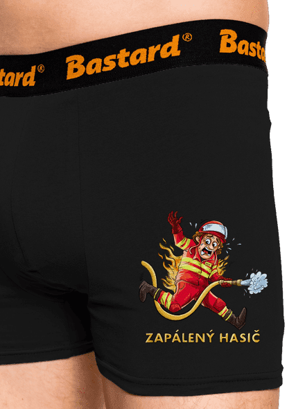 Zapálený hasič a hasička boxerky Black