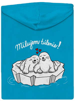 Milujem túlenie dámska mikina na zips Blue Atol