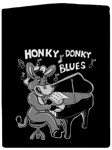 Honky donky blues pánska mikina na zips Black