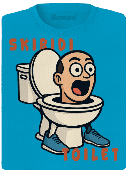 Skibidi Toilet dámske športové tričko Blue Atol