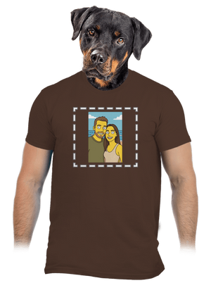 Simpsonovi z vlastnej fotky pánske tričko Brown