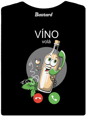 Biele víno volá dámske tričko s lemom Black