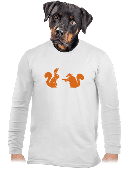 Veveričky pánske dlhý rukáv White