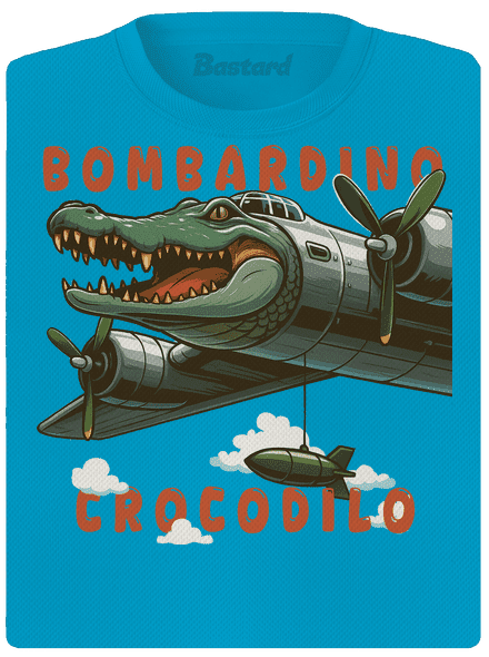 Bombardino Crocodilo – Italian Brainrot dámske športové tričko Blue Atol