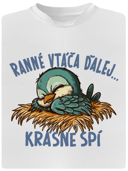 Ranné vtáča spí detské športové tričko White