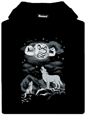 Vlčia ária detská mikina klokanka Black