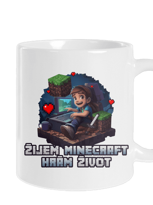 Žijem Minecraft klasický hrnček White
