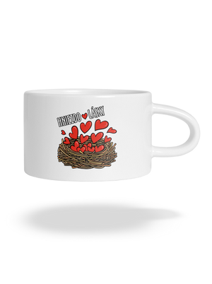 Hniezdo lásky hrnček makronka White