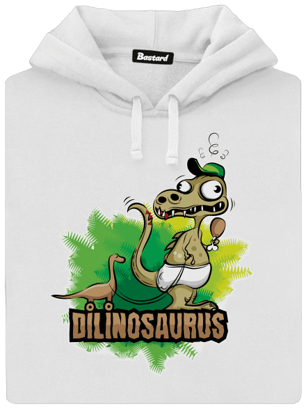Dilinosaurus dámska mikina klokanka White