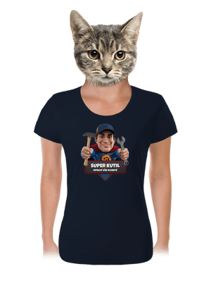 Super otec dámske tričko Navy Mal