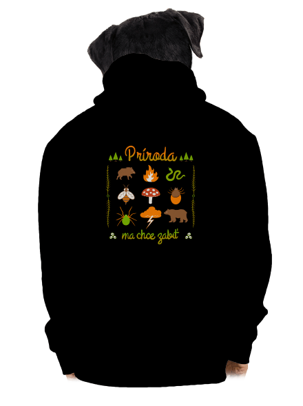 Príroda ma chce zabiť pánska mikina na zips Black