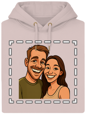 Karikatúra z vlastnej fotky unisex mikina premium Rose Chalk