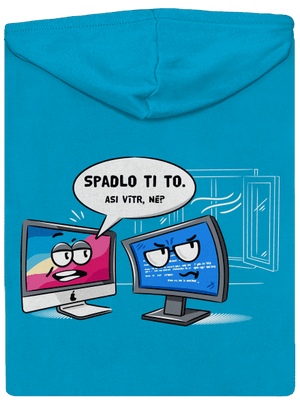 Mac vs. Windows dámska mikina na zips Blue Atol