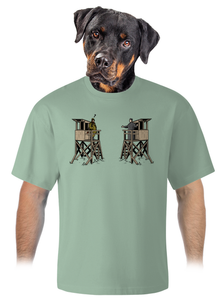 Poľovník a kazateľnica unisex tričko oversized Sage