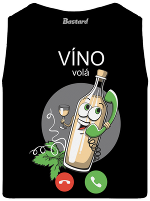Biele víno volá pánske tielko Black
