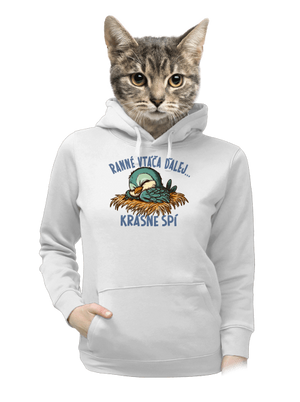 Ranné vtáča spí dámska mikina klokanka White