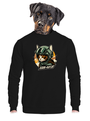 Kami-Katze unisex mikina bez kapucne Black