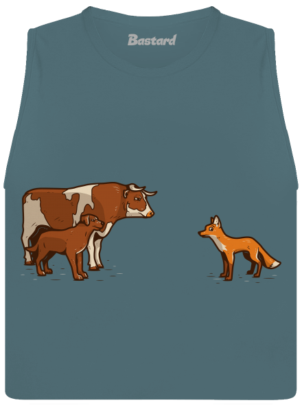 Vůl, pes a vulpes dámske tielko voľné Heather Deep Teal