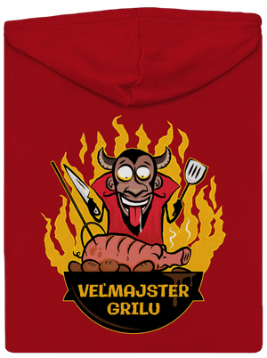 Veľmajster grilu pánska mikina na zips Red