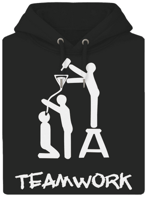 TeamWork unisex mikina premium Dark Black