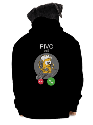 Pívo volá pánska mikina na zips Black