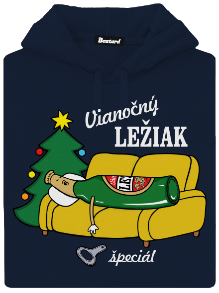 Vianočný ležiak pánska mikina klokanka Navy