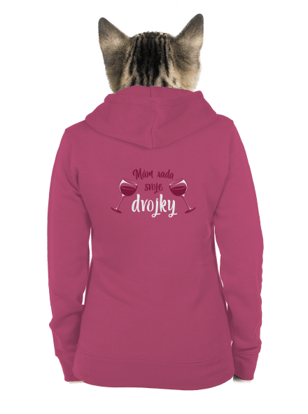 Dvojky dámska mikina na zips Magenta