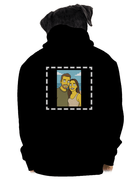 Simpsonovi z vlastnej fotky pánska mikina na zips Black