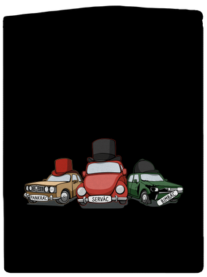 Traja veteráni pánska mikina na zips Black