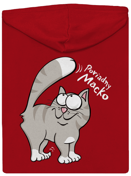 Macko a Micka pánska mikina na zips Red