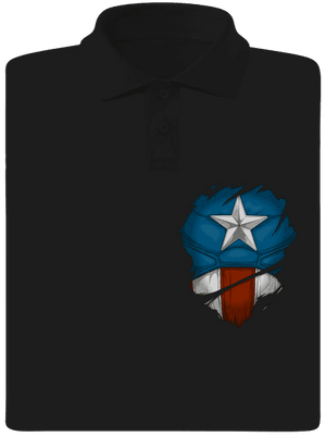 Captain Inside pánska polokošeľa Black