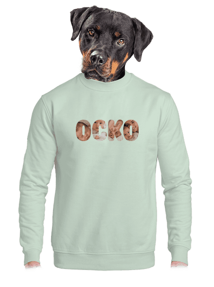 Nápis ocko z vlastných fotiek unisex mikina bez kapucne Blush Mint