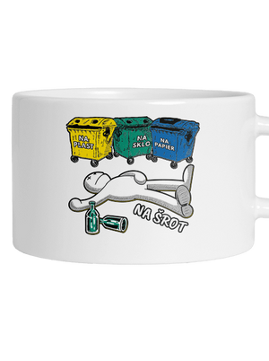 Tříděný odpad hrnček makronka White