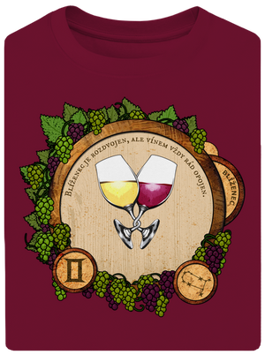 Vínny horoskop: Blíženec unisex tričko oversized Garnet