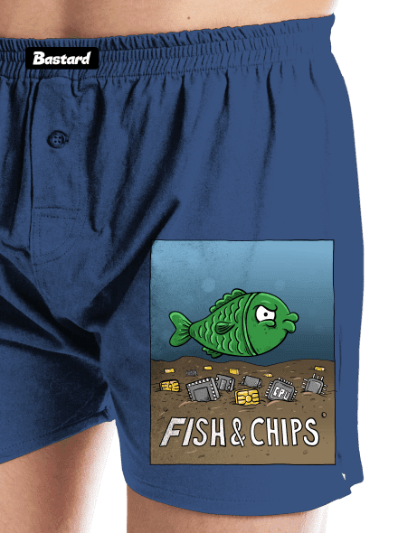 Fish and IT chips pánske trenky Blue