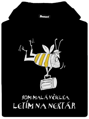 Malá včielka pánska mikina klokanka Black