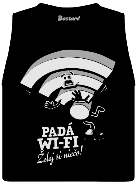 Padá wi-fi dámske tielko voľné Black