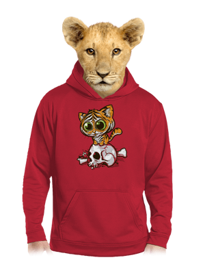 Tigrík detská mikina klokanka Fire Red