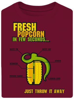 Popcorn grenade unisex tričko oversized Garnet