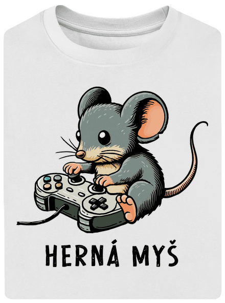 Herná myš unisex tričko oversized White