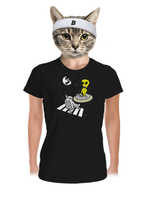 Vesmírny prechod dámske športové tričko Black